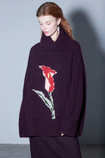 Warm Alpaca Jacquard Sweater