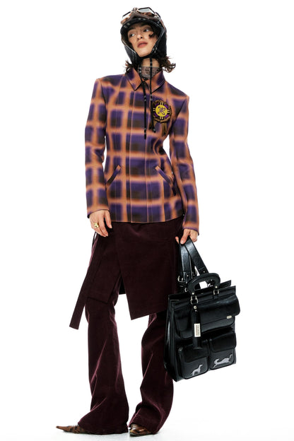 Burgundy Detachable Corduroy Pants