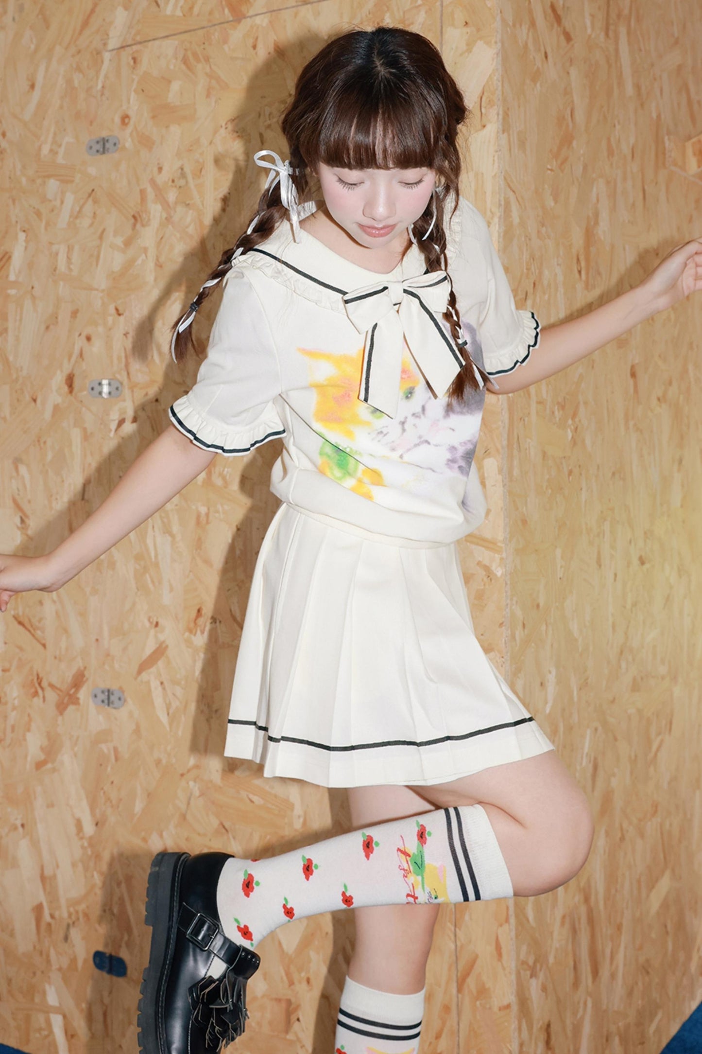 Kitten Print Sporty Style Suit Set-Up