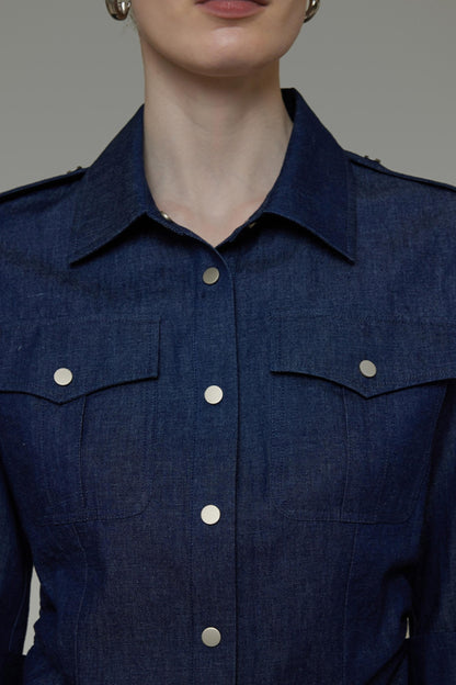 Dark Blue Slim-Fit Shirt