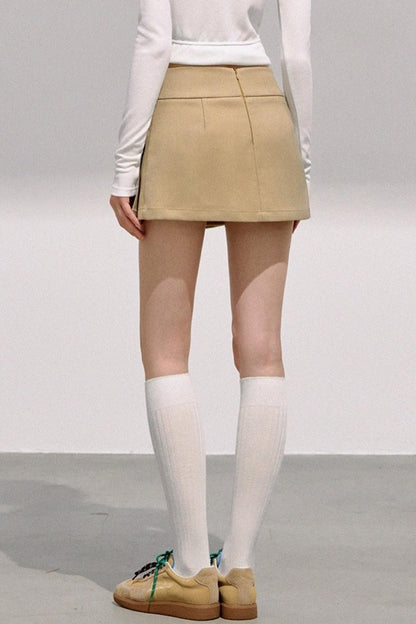 민트 불규칙 플리츠 스커트