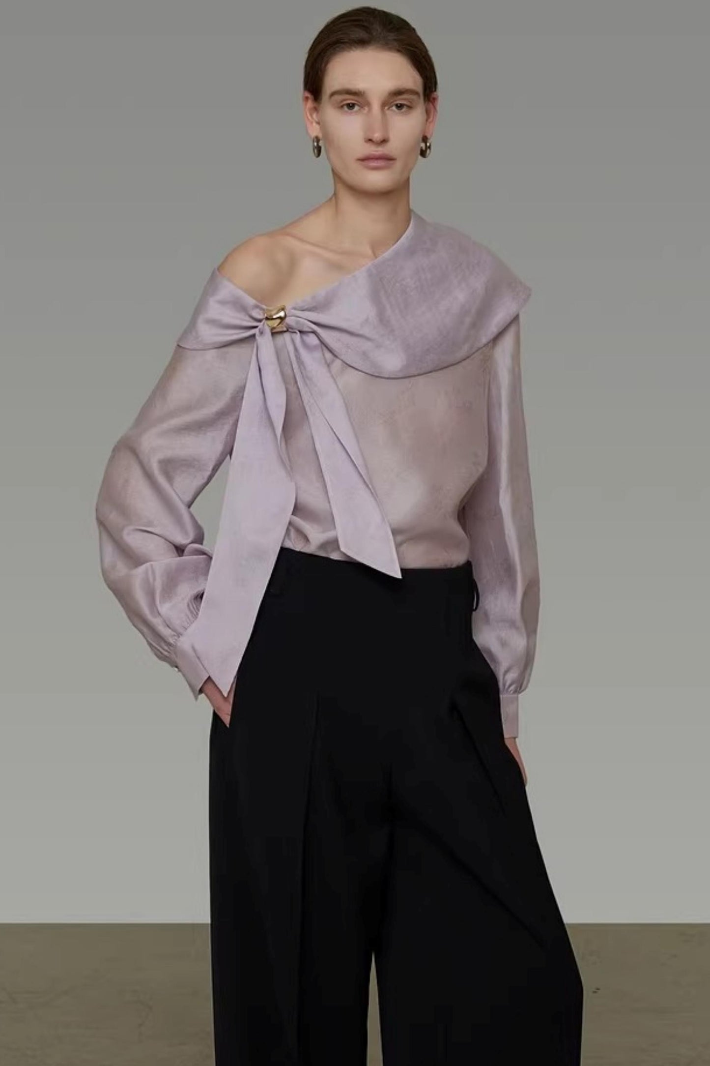 Asymmetrical Off-Shoulder Shirt