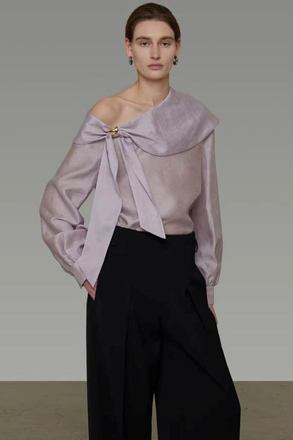 Asymmetrical Off-Shoulder Shirt