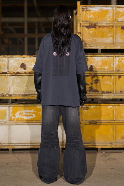 Short Sleeve Buckle Layered T-Shirt