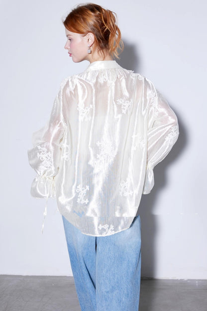 Romantic Pearl Fringe Shirt