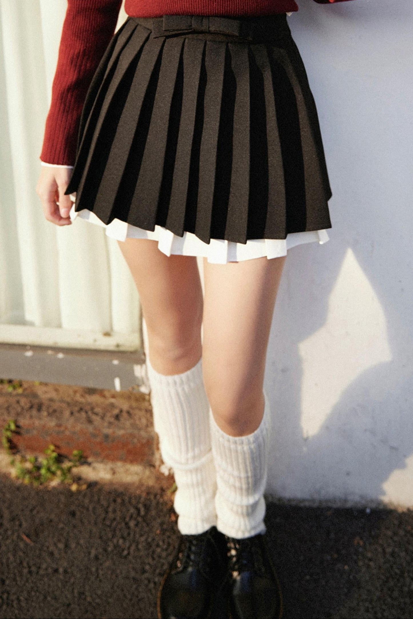 High-Waisted A-Line Pleated Skirt