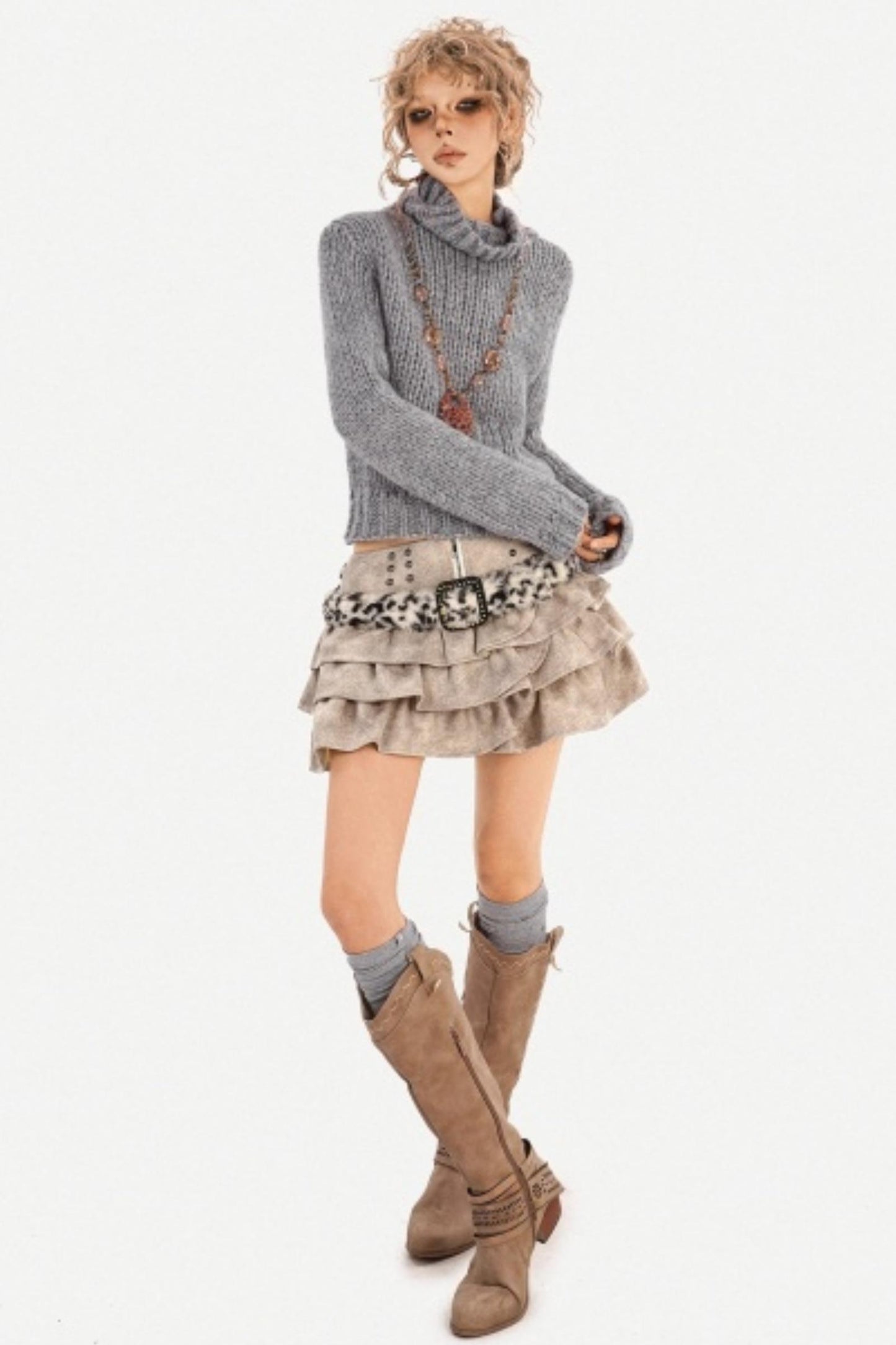 Retro Studded Cake Skirt