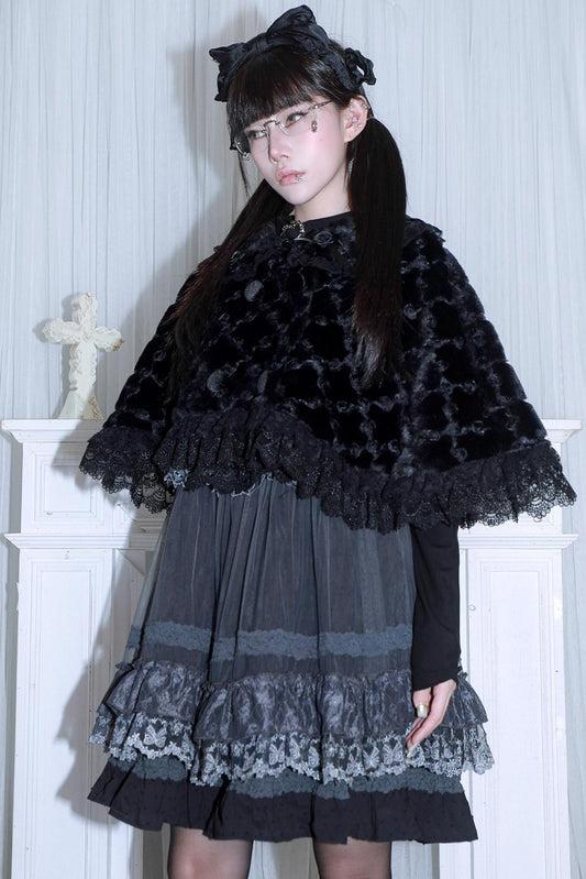 Plush Rose Lace Cape