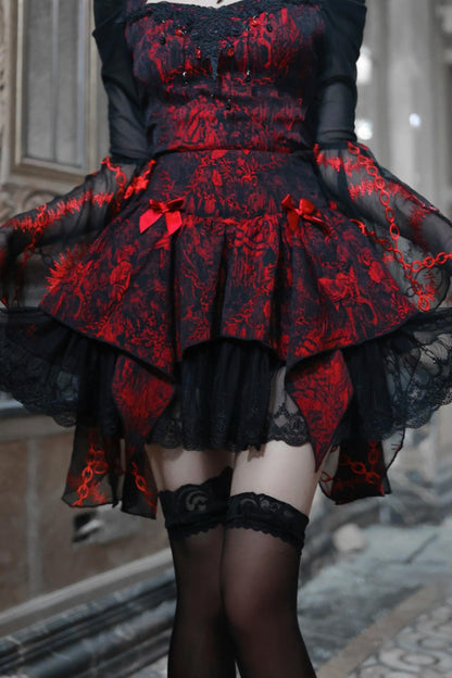 Halloween Gothic Puffy Lace Skirt