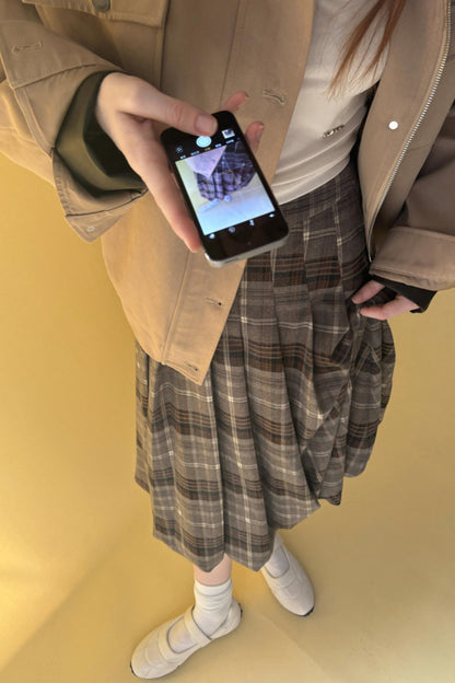 Vintage Pleated Midi Skirt