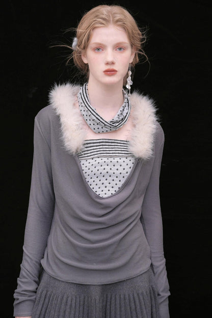 Pink Lace Polka Dot Top Set-Up