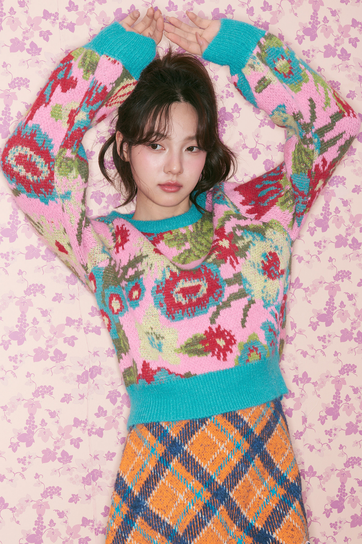 Floral Knit Retro Sweater