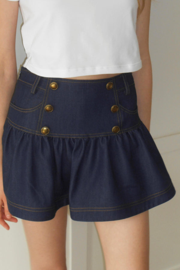 Vintage Navy Denim Skirt