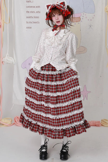 Red Plaid Lolita Skirt
