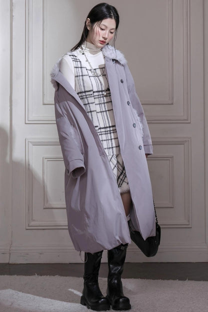 Checkered Woolen Plaid Dress Set-Up