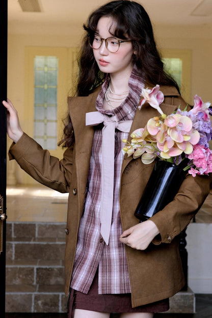 Vintage Blended Leather Carved Jacket