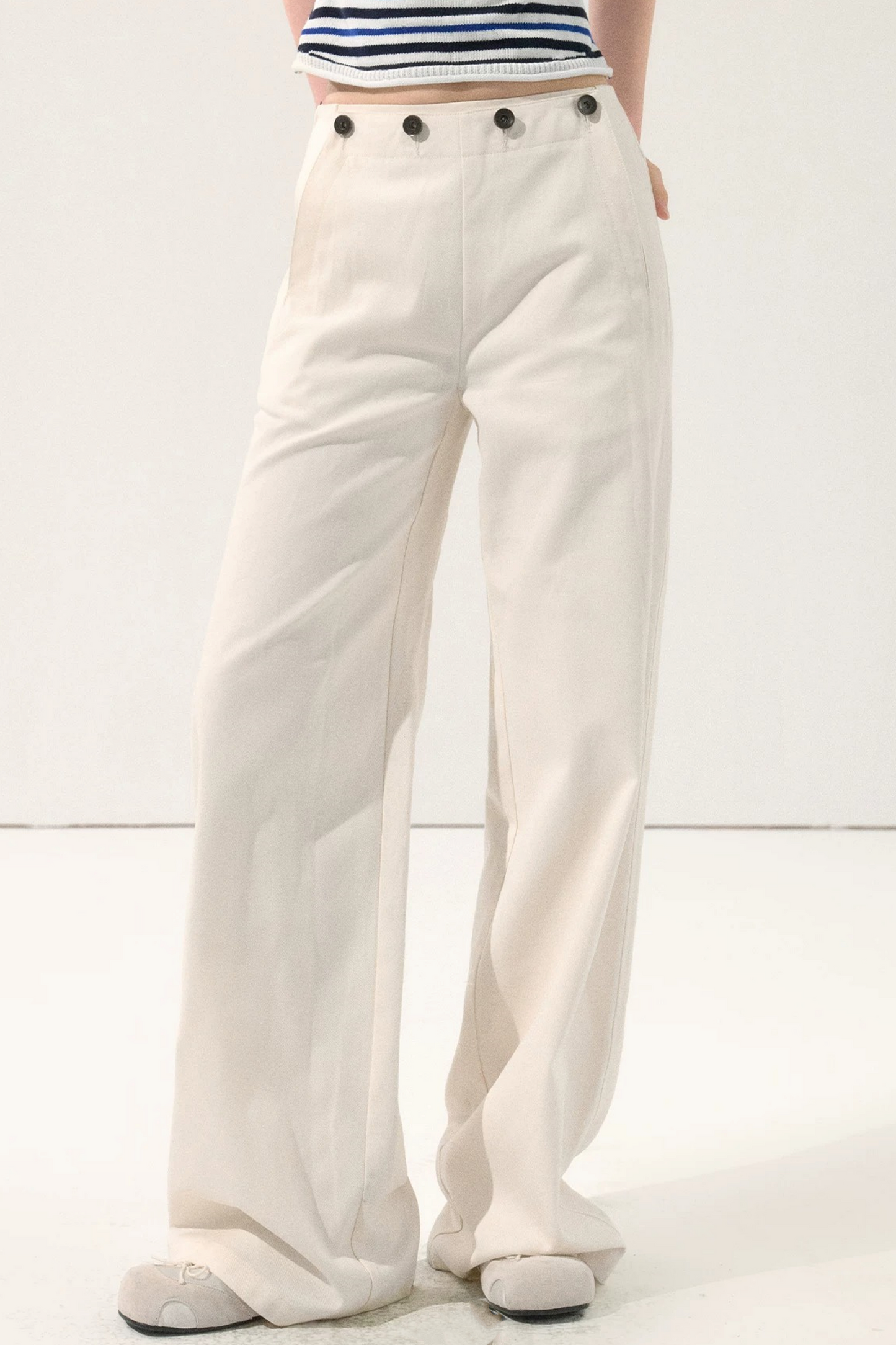 Vintage Draped Wide-Leg Pants
