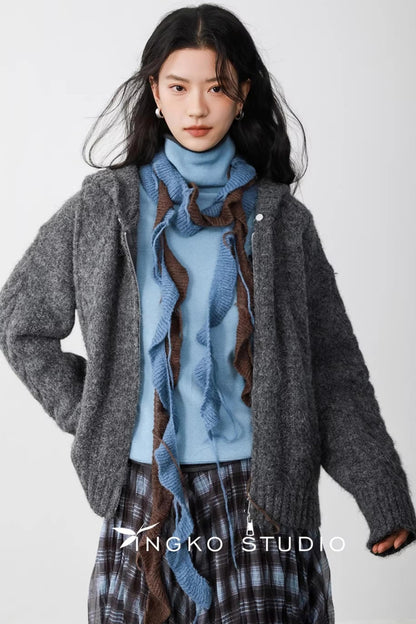 Misty Blue Latte Scarf