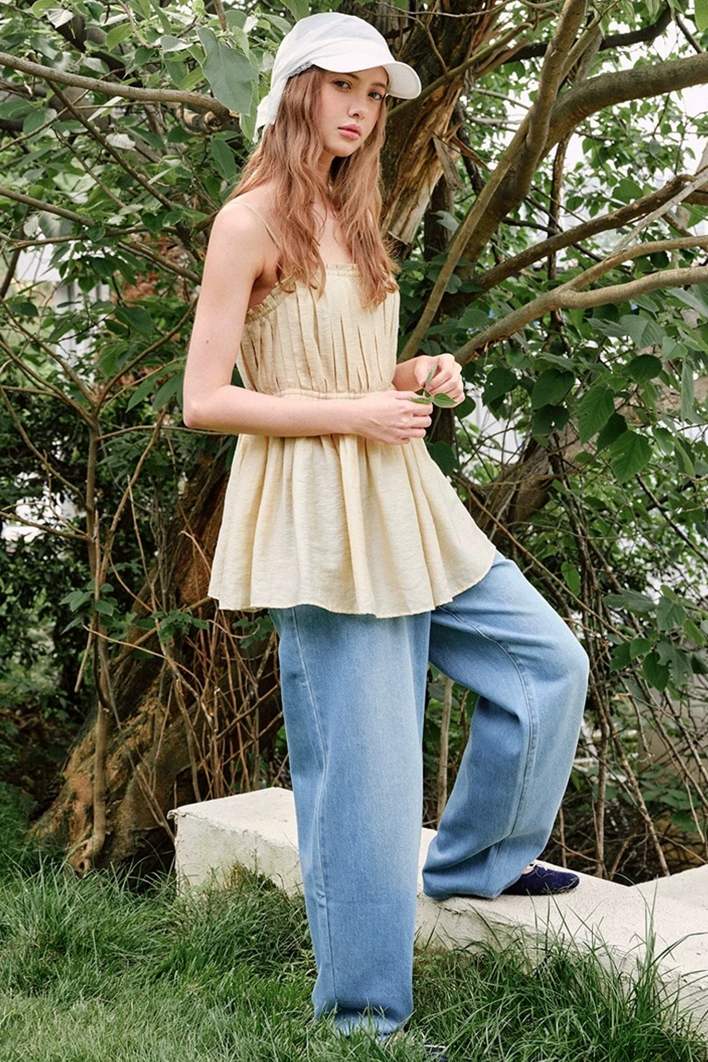 Romantic French Pleated Lace Dress