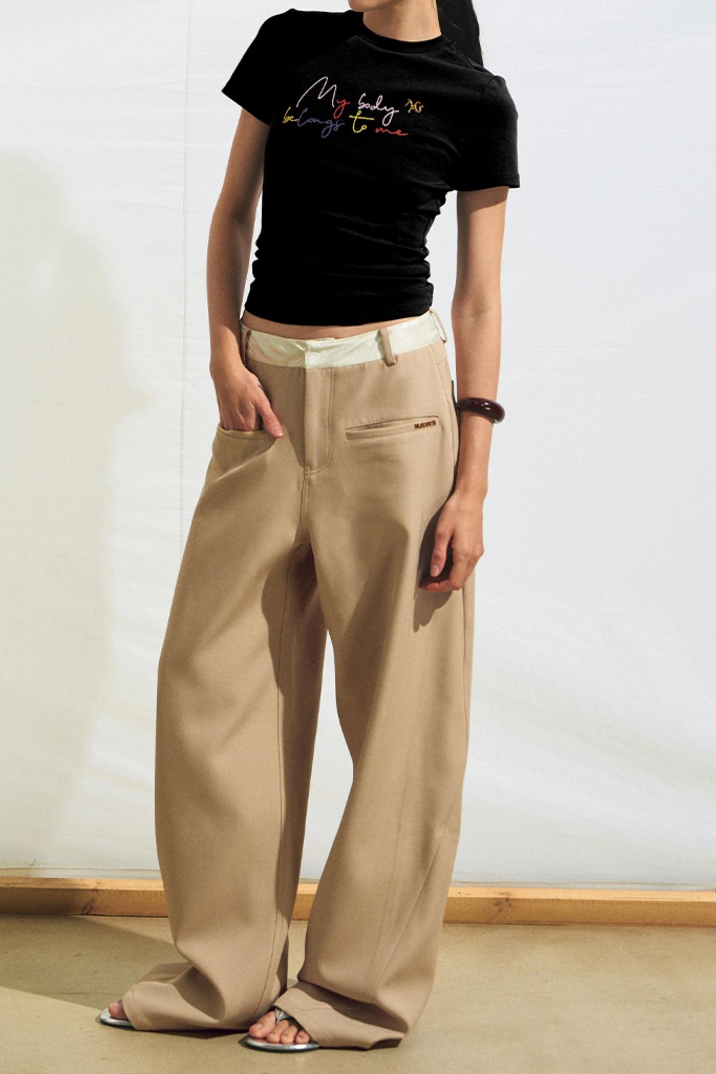 Retro Satin Slim Fit Pants