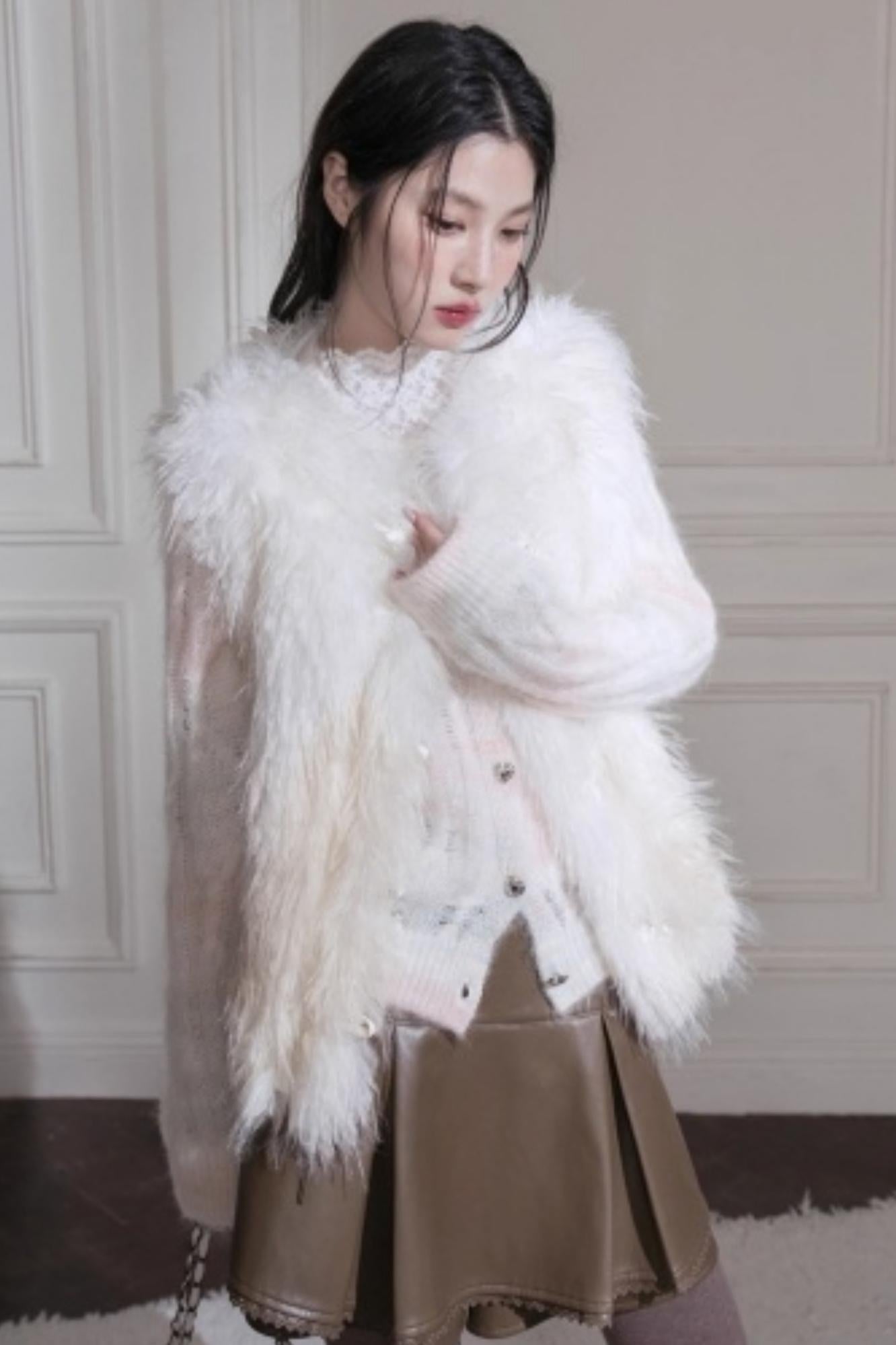 Simulated Texture Fur Vest