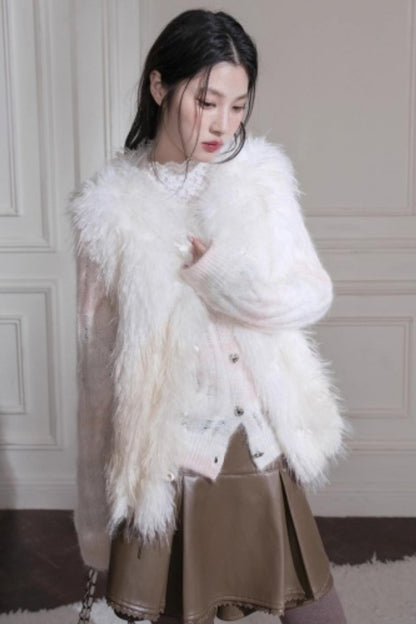 Simulated Texture Fur Vest