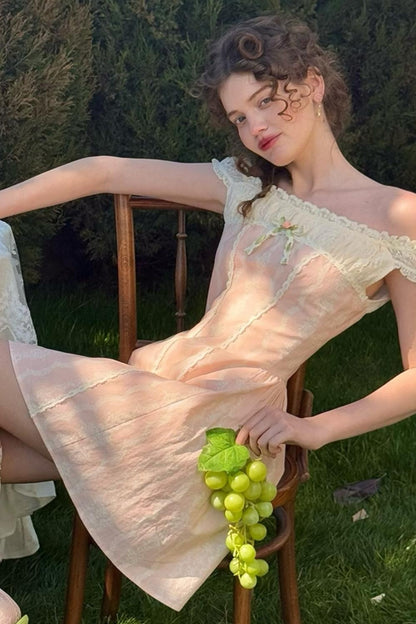 Lace One-Shoulder Dress