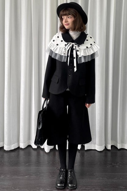 Lace Polka Dot Layered Womens Shawl