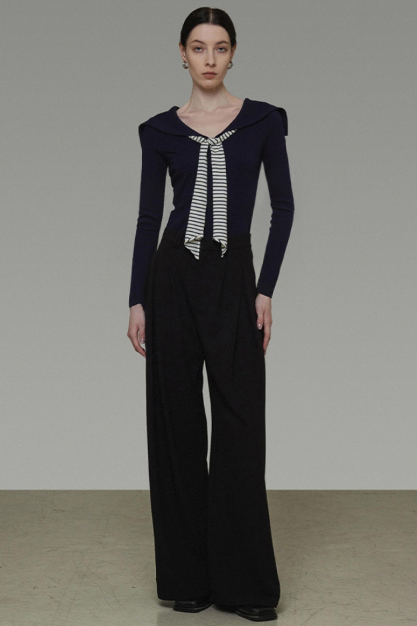 Autumn Navy Knit Top