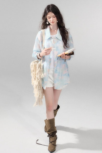 Resort Sunscreen Embroidery Shirt