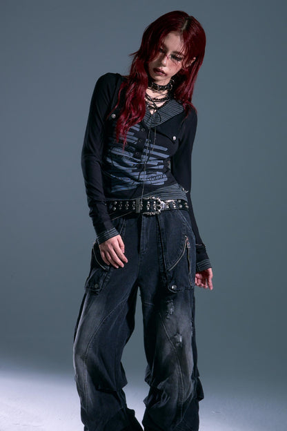 Stripe Long Sleeve Knit Top