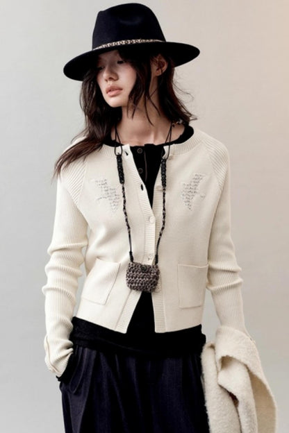 Patch Embroidered Knitted Cardigan