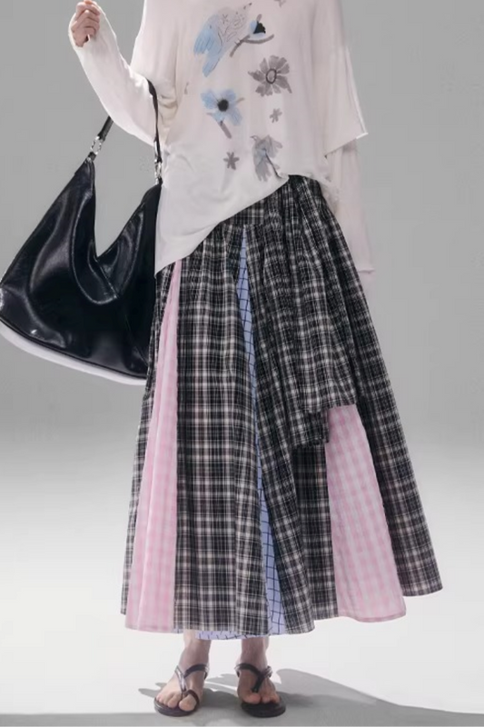 Retro Plaid A-Line Skirt