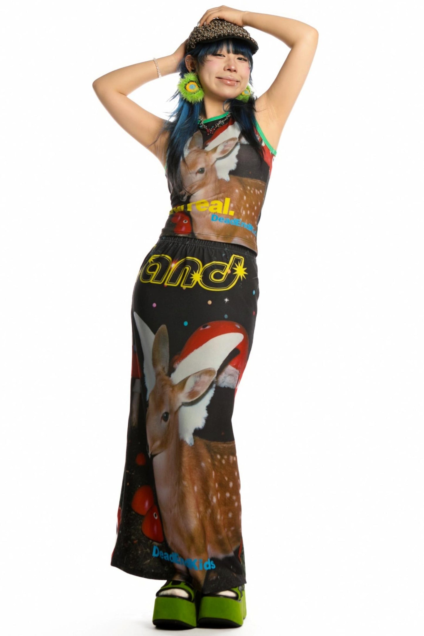 Reversible Print Stretch Casual Maxi Skirt