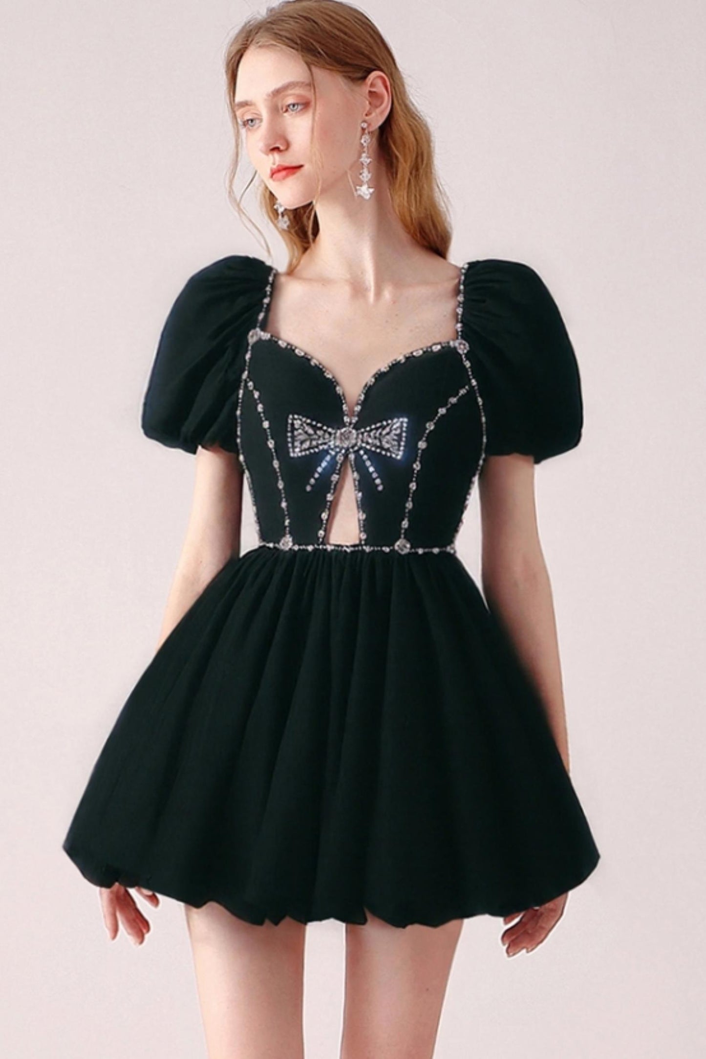 Chic Hollowed Black Dress