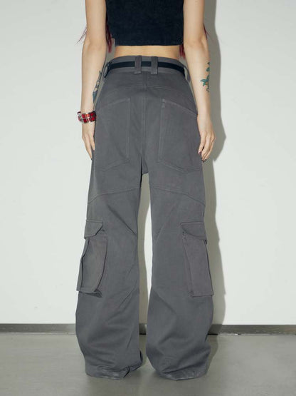 Multi Pocket Wide Leg Cargo Pants