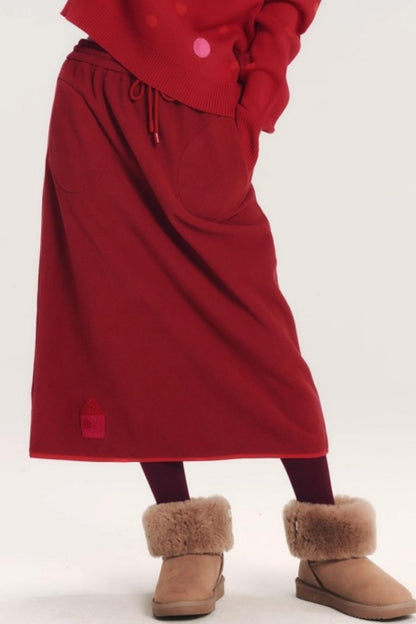 Embroidered Color-Block Skirt