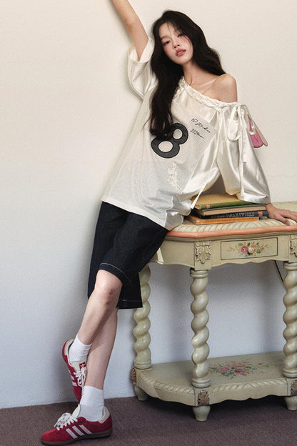 Block Core Mesh Slouch Top