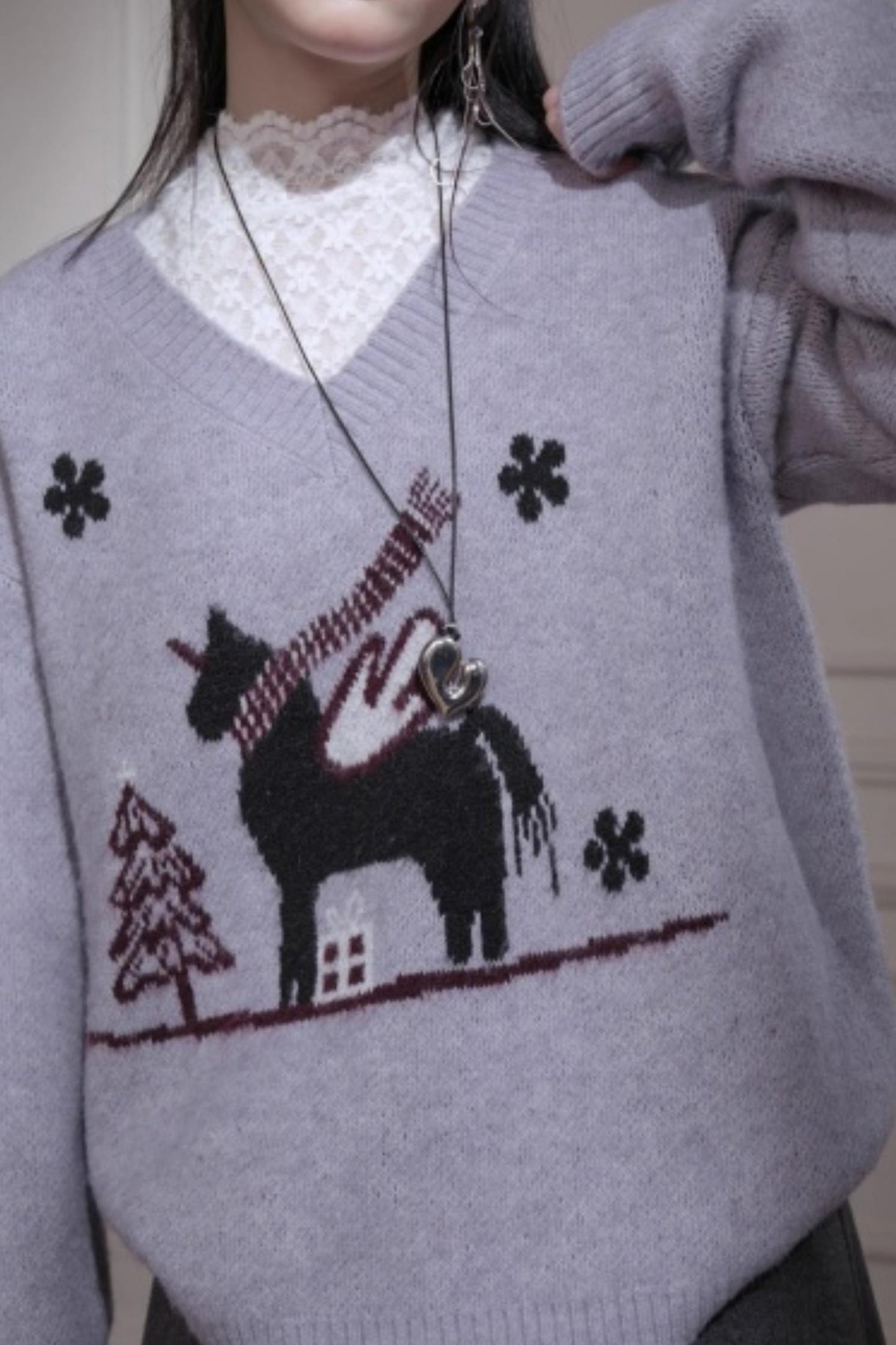 Soft Mist Purple Wool Sweater