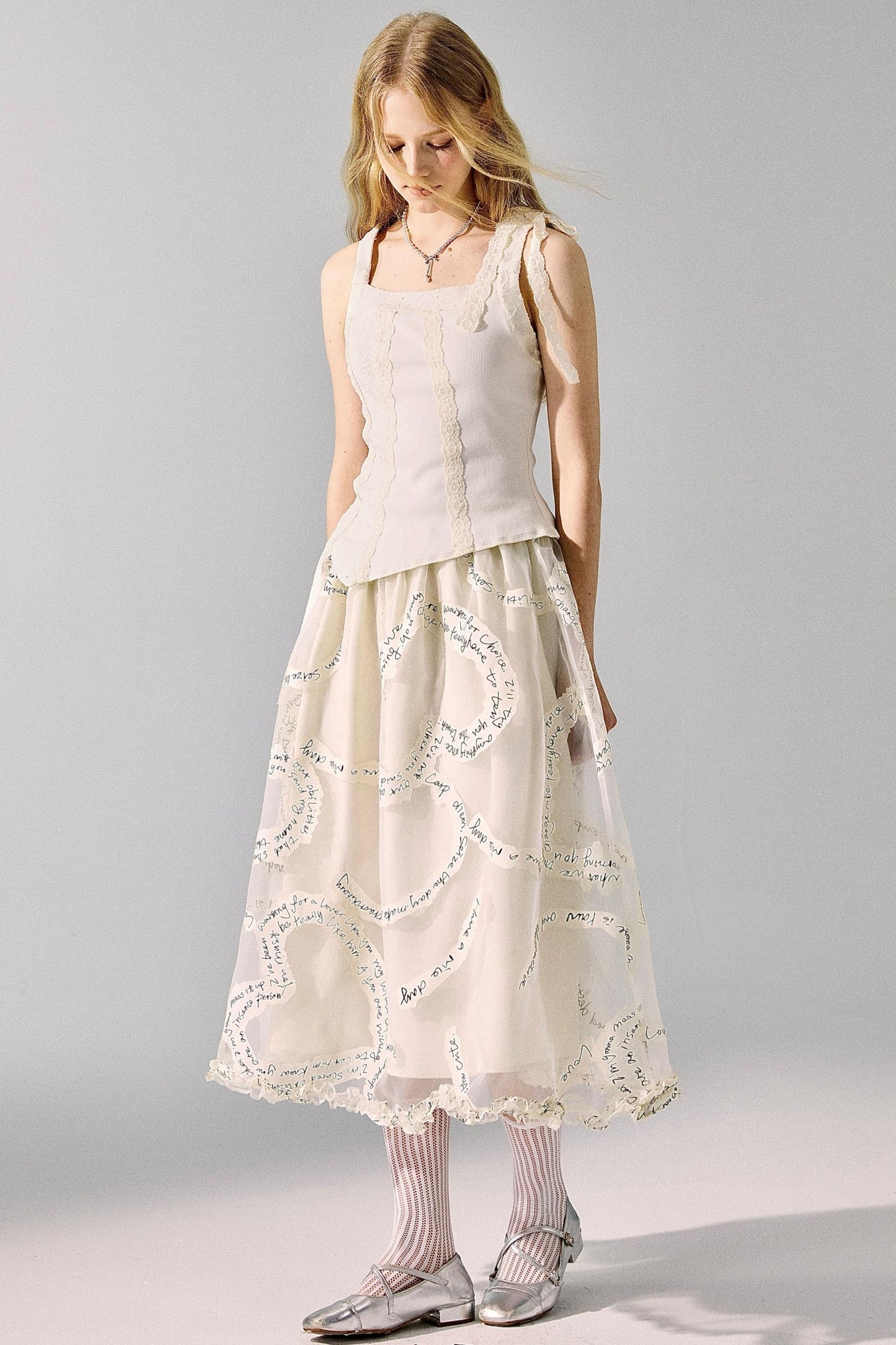 Lace Monogrammed Bustier Skirt