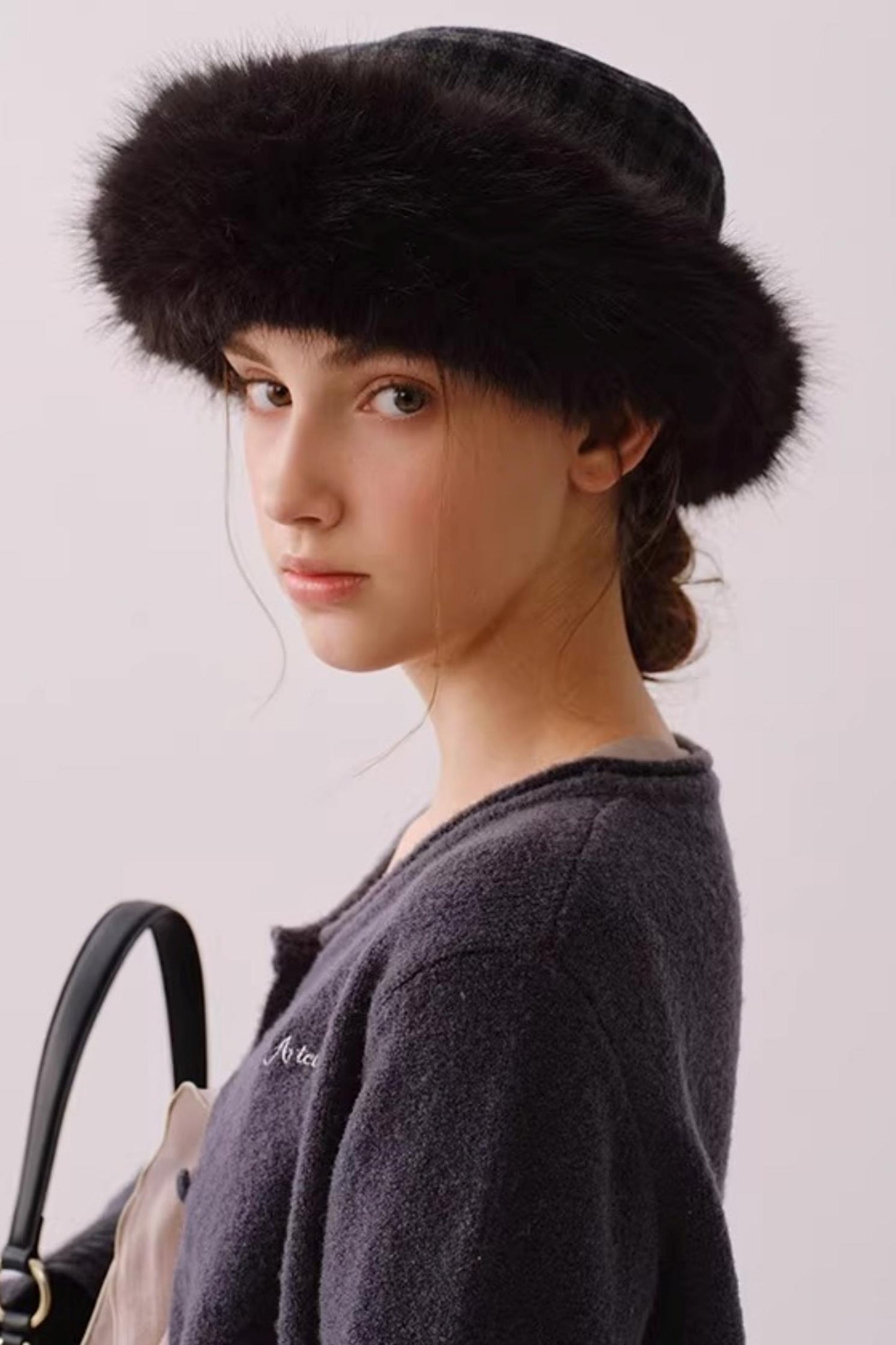 Reversible Faux Fur Beret Hat