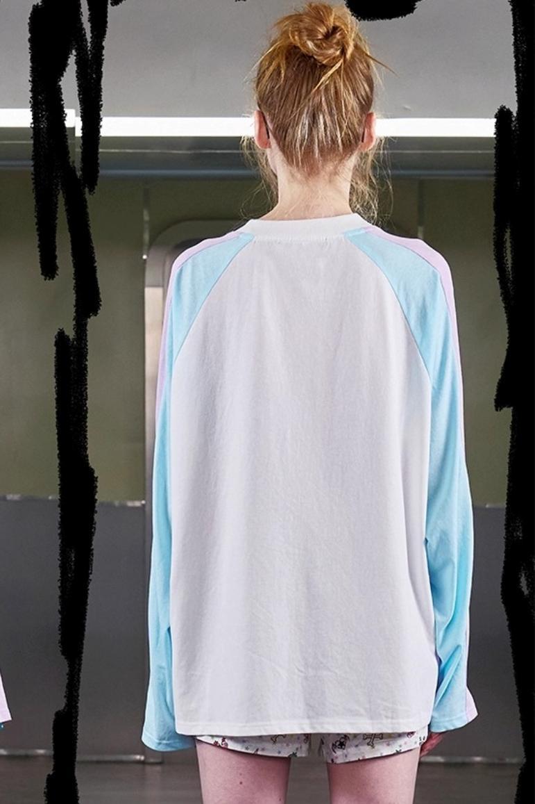 Glitter Print Raglan Sleeve T-Shirt