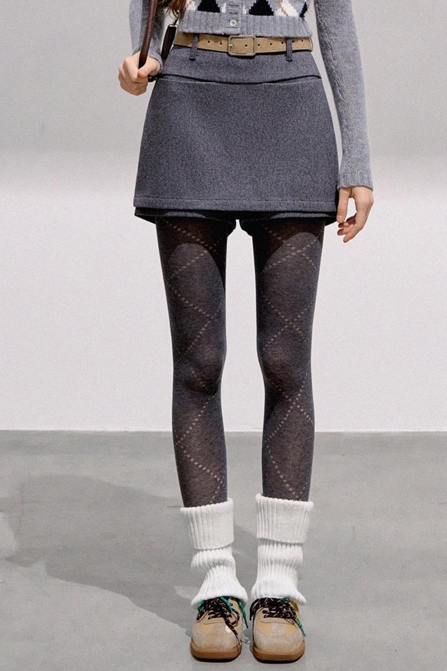 High-End Wool Tweed Skirt