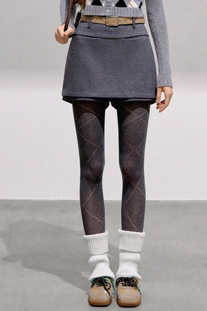 High-End Wool Tweed Skirt