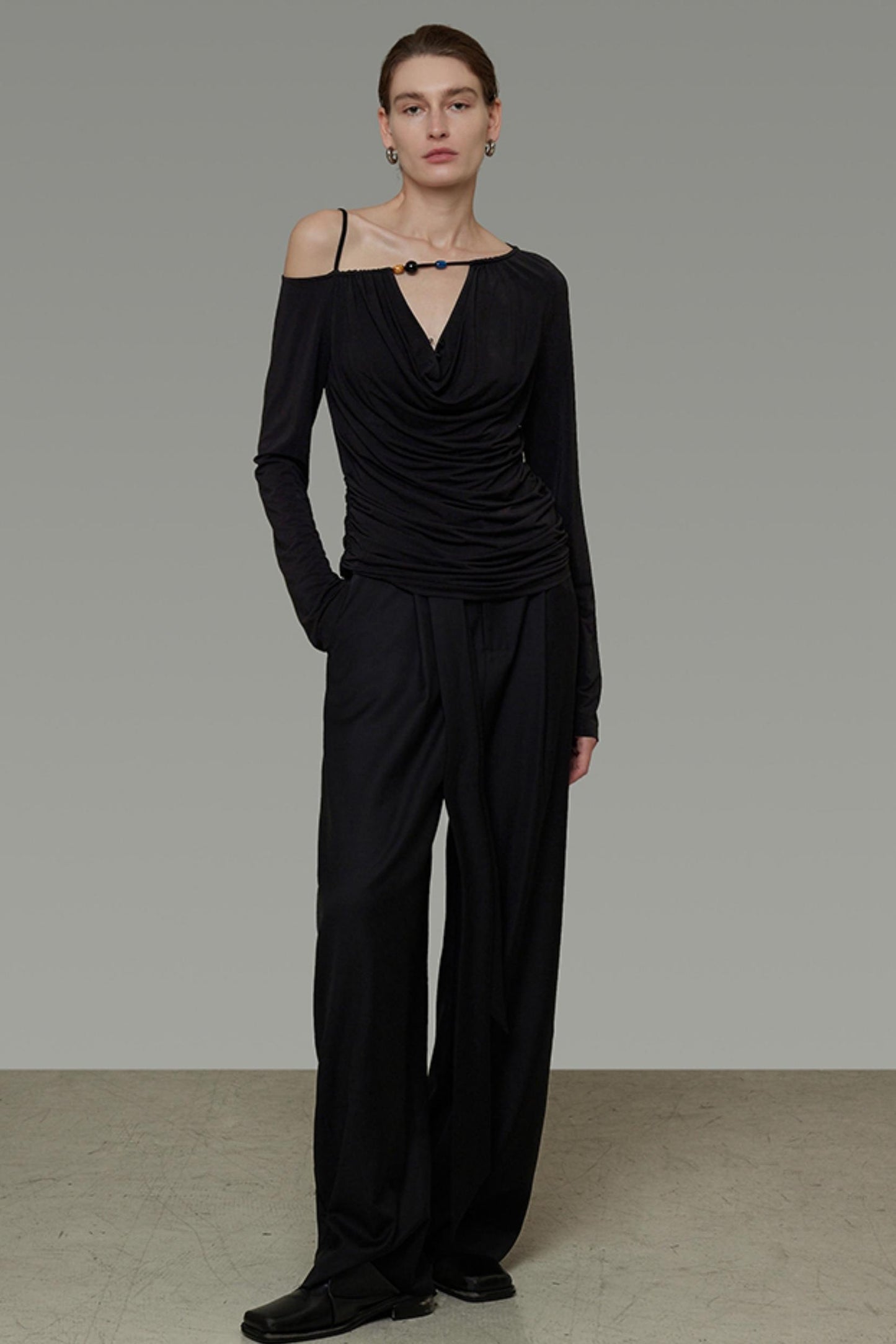 Irregular Slanted Shoulder Top