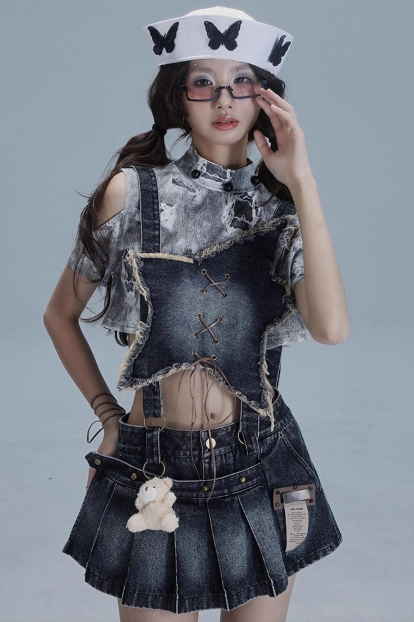 Denim Bib Culottes Set-Up