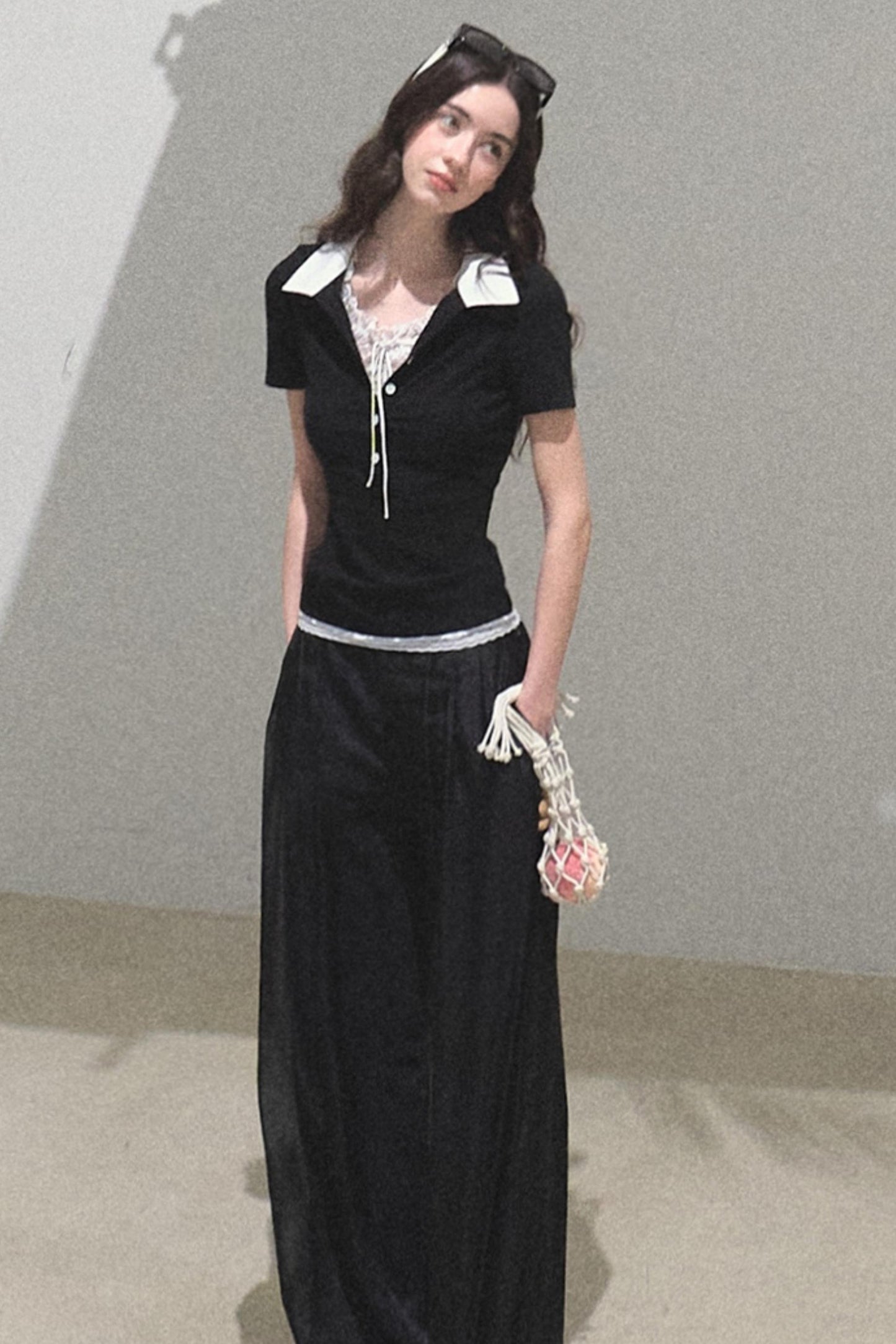 Pearlescent Wide Leg Trousers