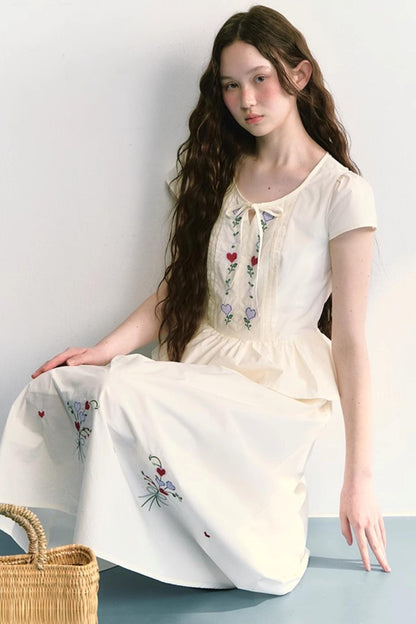 Colorful Embroidered Double-Layer Dress