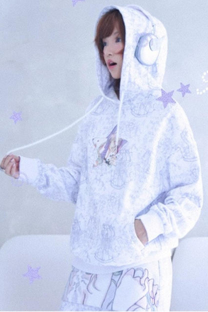 Millennium White Hooded Sweatshirt