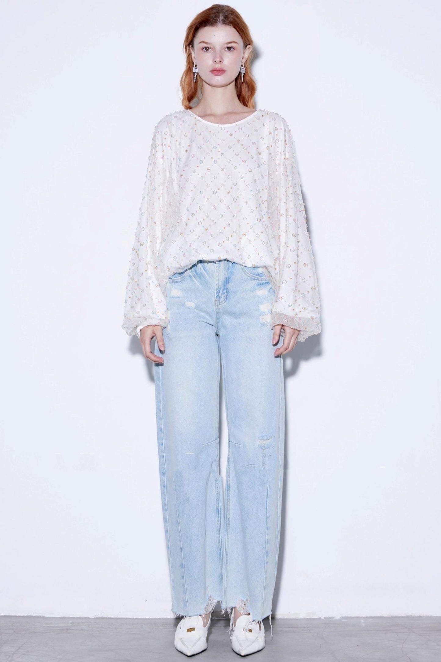 Autumn Blue  High Waist Wide Leg Jeans